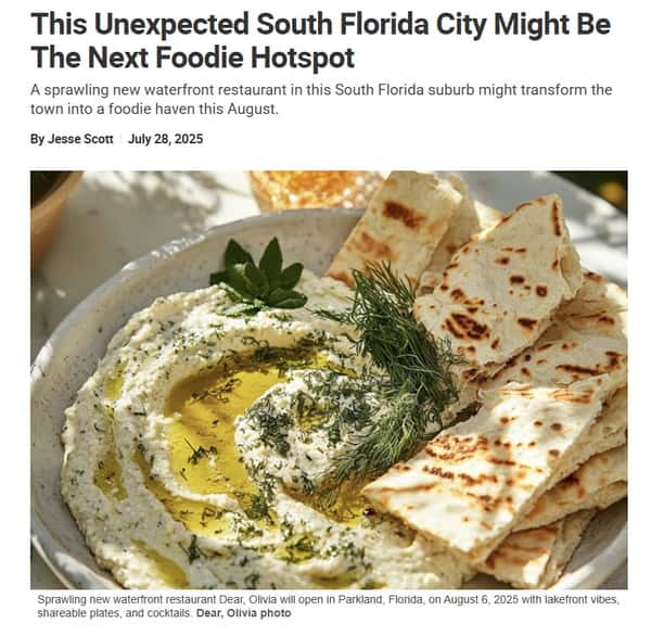 Article screenshot featuring hummus and pita