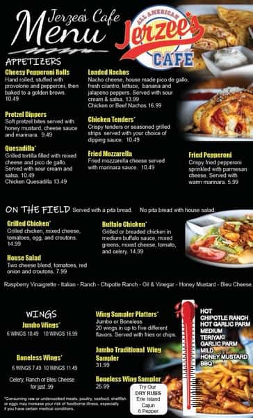 Cafe Menu Front