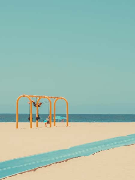 Beach with playground