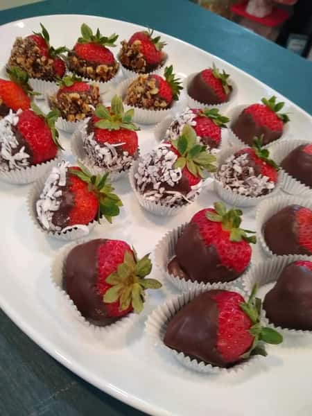 assortment of chocolate covered strawberries