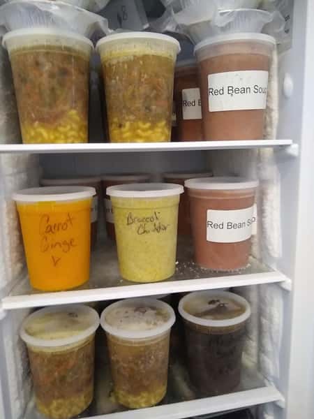 assortment of sauces and soups
