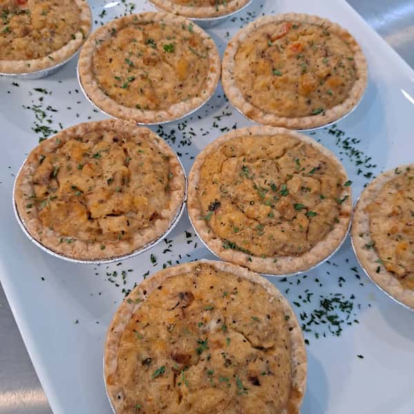 assortment of chicken pot pies