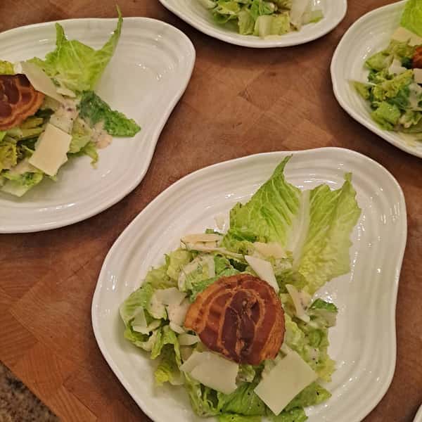 plated salads on a table