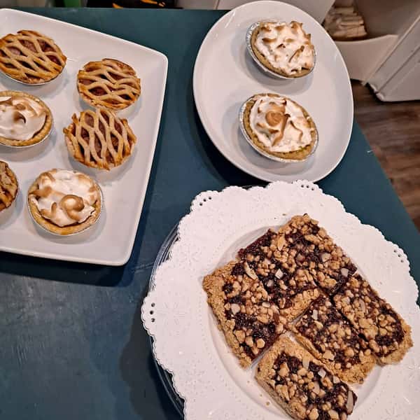 bakery sweets on plates