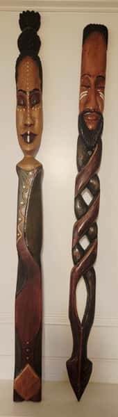 "Female/Male Nubian" Wall Scuplture - Chris Gary s