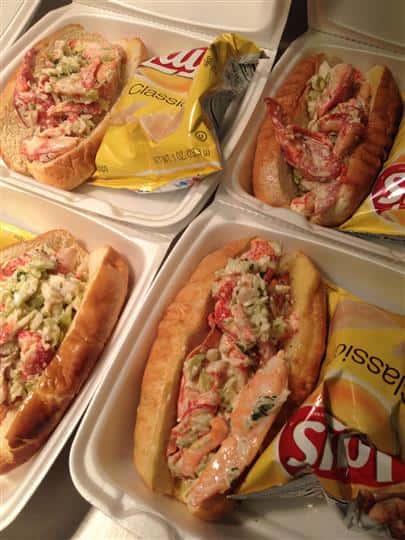 crab meat sandwiches with potato chips