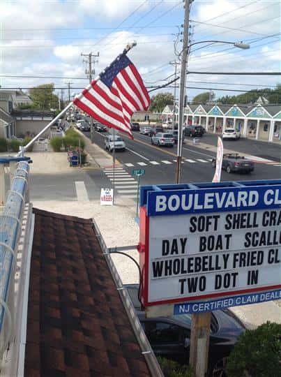 overhead view of boulevard clams