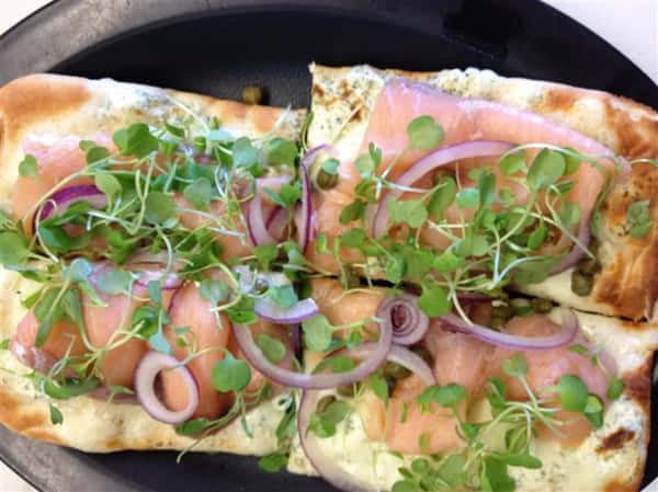 fish on flatbread