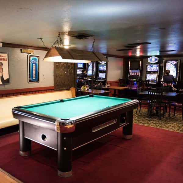 interior shot of the building with a pool table