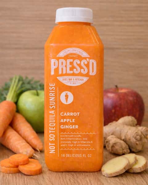 Not So Tequila Sunrise has become a PRESS'D favorite for good reason—this vibrant blend of carrot, apple, and fresh ginger delivers bright flavor with a warming kick that keeps guests coming back. For an extra-refreshing twist, pour Not So Tequila Sunrise over ice with a splash of sparkling water and let this popular pick wake up your morning. 🥕✨

#NotSoTequilaSunrise #PressedJuiceBar #MorningSip #FreshFavorites