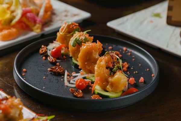 Crispy Rock Shrimp Skewers
