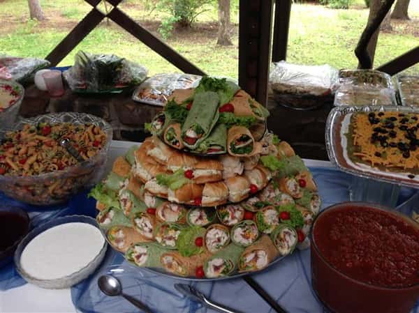 Wraps on a catering tray