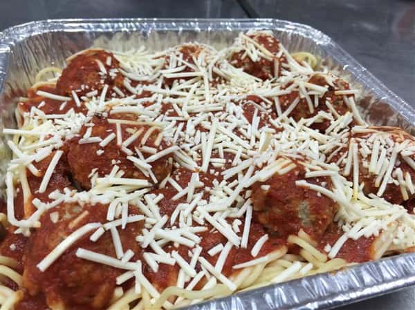 Homemade meatballs and Spaghetti
