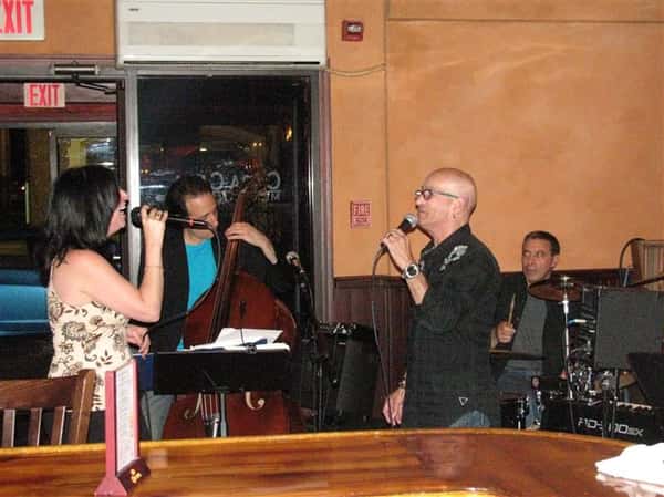 live band playing and singing