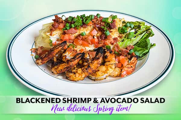 Blackened Shrimp & Avocado salad