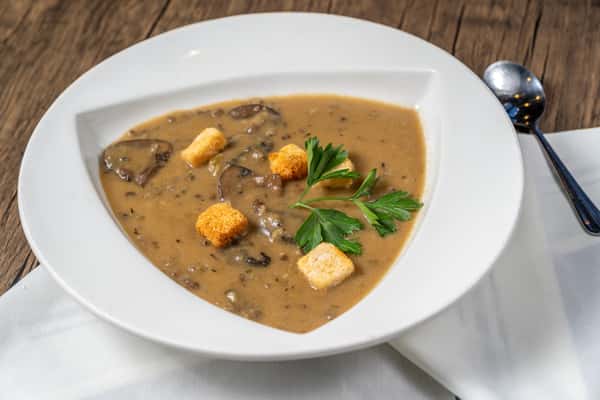 Bowl of Wild Rice and Mushroom Soup