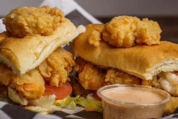 Fried Shrimp Po' Boy Sandwich
