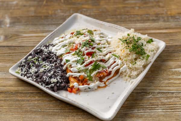 Shrimp + Rajas Enchiladas