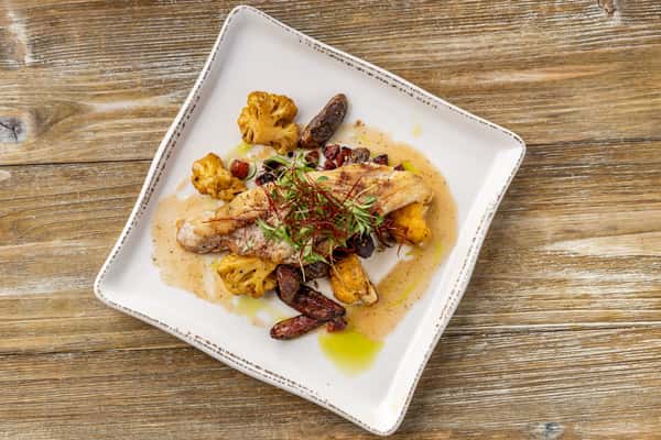 Pan seared local sea bass