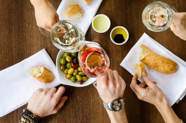 wine and olives