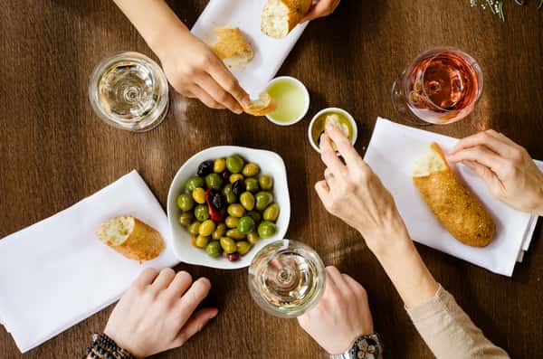 wines and appetizers