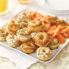 Mini Bagels Stuffed with Choice of Homemade Cream Cheese