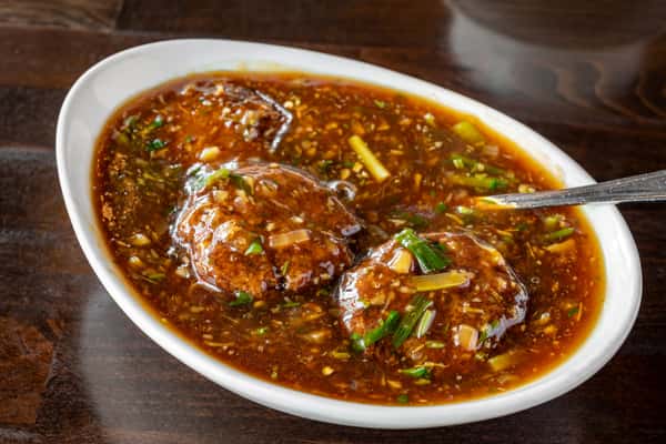VEGETABLE COINS IN MANCHURIAN SAUCE