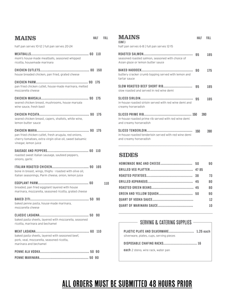 menu