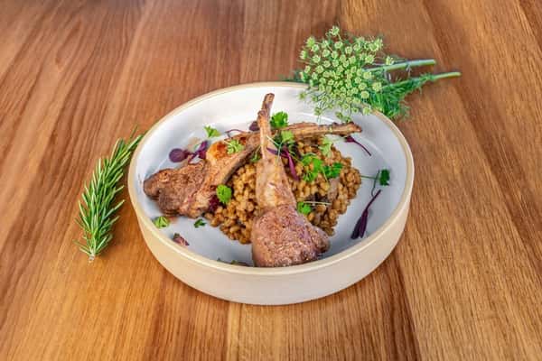 Barley Risotto & Lamb Chops