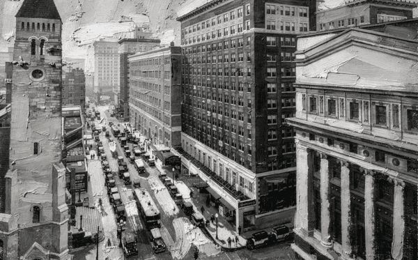Vintage 1920s picture of Downtown Atlanta. Old Atlanta Peachtree Street Andrew Young Main Street. Regenstein's building 207 Beach Street.