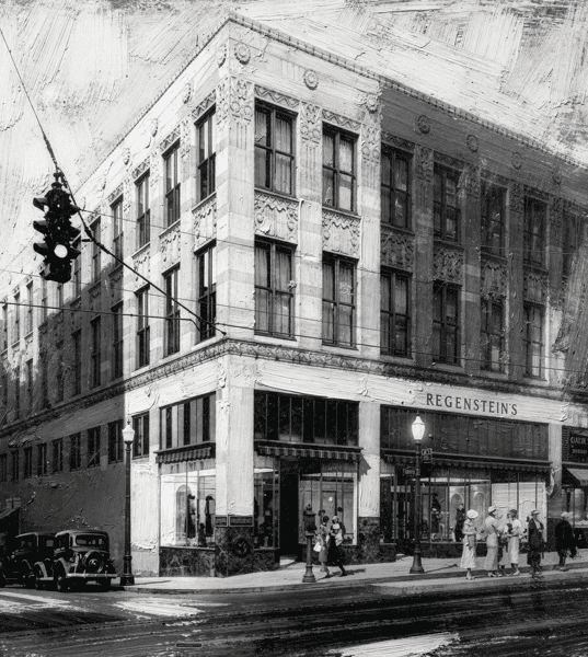 Old Regenstein's building, downtown Atlanta, 1920s. Old Atlanta, vintage Atlanta.