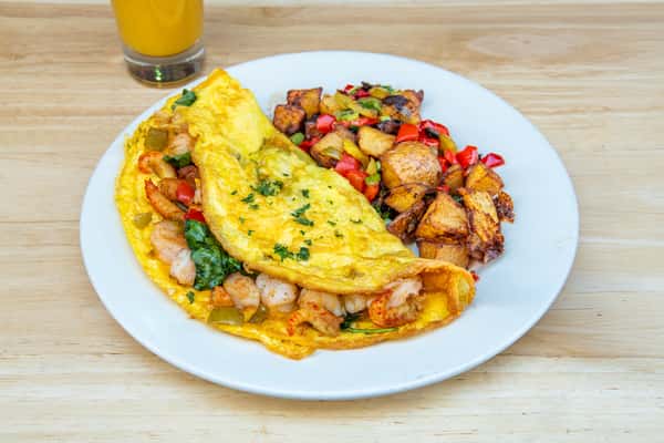 Seafood and Spinach Omelette
