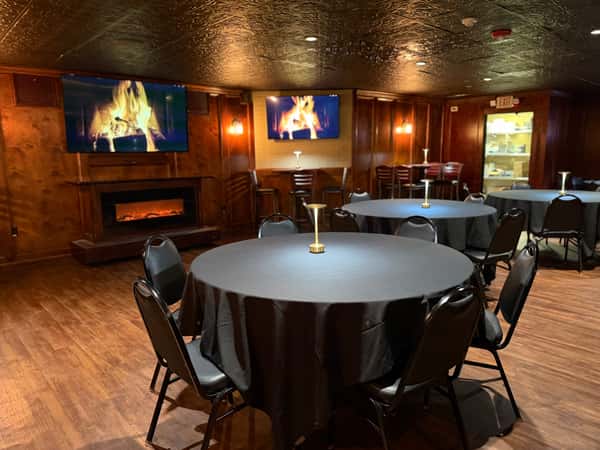 Interior restaurant private dining area with tables laid out in Havertown