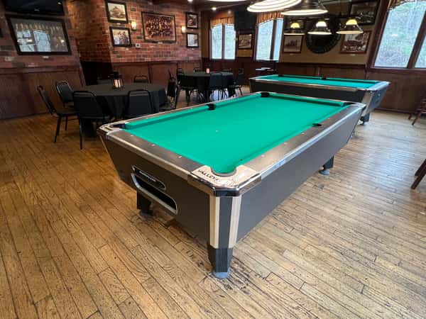 Pool table in private dining space at restaurant