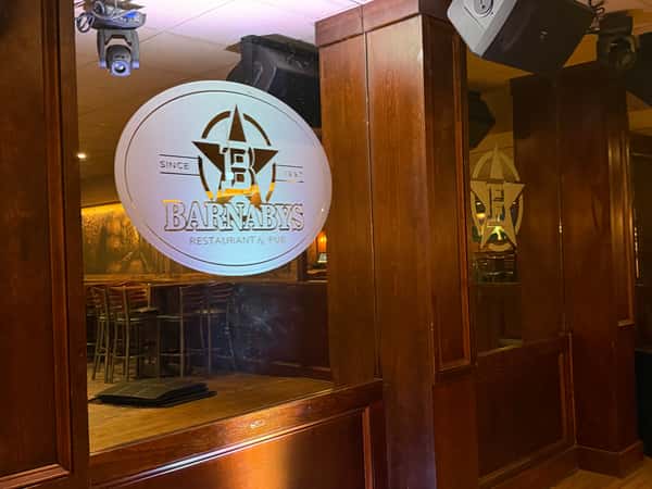 Interior restaurant private dining area logo shown in Havertown