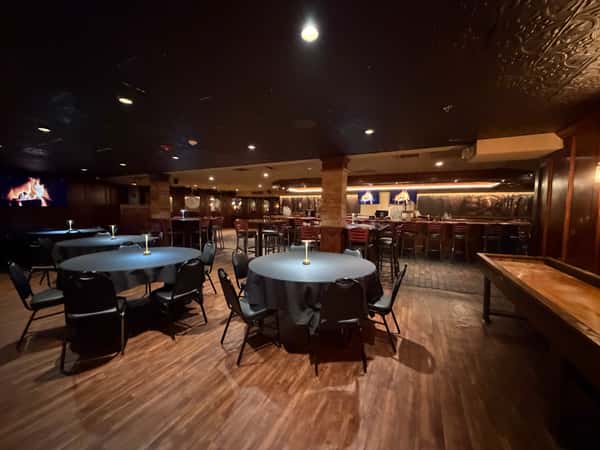 Interior restaurant private dining area with tables laid out in Havertown