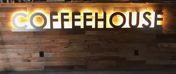 illuminated "coffeehouse" sign