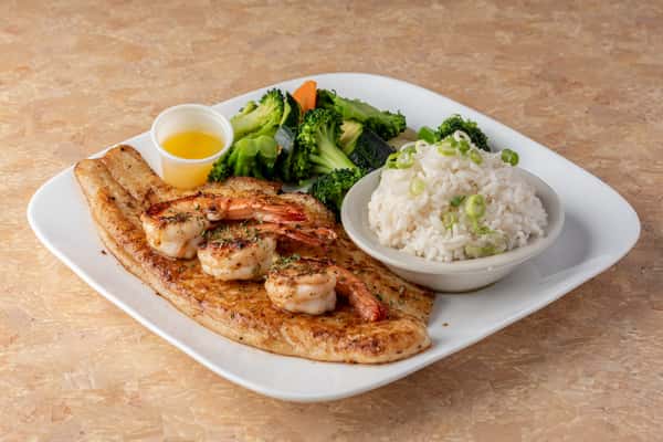 Grilled Flounder With 3 Jumbo Shrimps