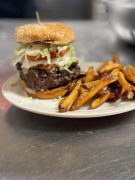 burger and fries