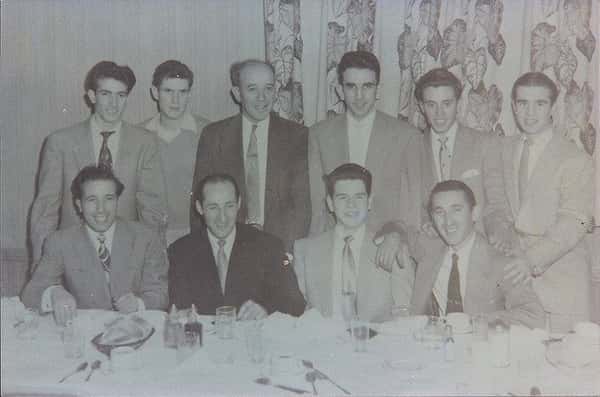 old photo of people at restaurant
