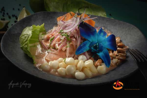 dish with blue flower