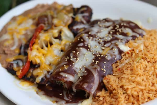 Steak & Mole Enchiladas
