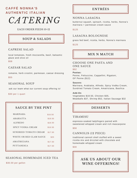 CN Catering Menu