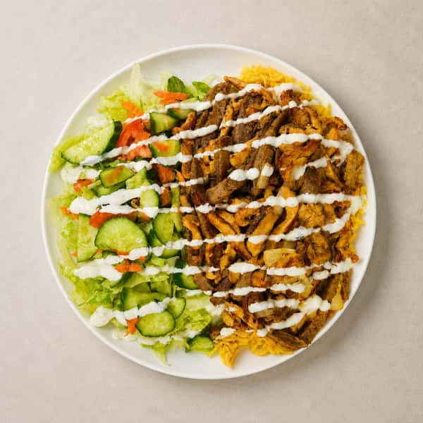 Mix Gyro &chicken over rice Halal