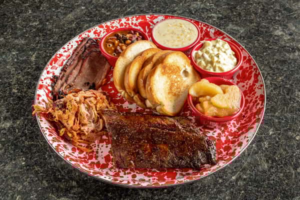 1/2 Slab & Two Meat Dinner