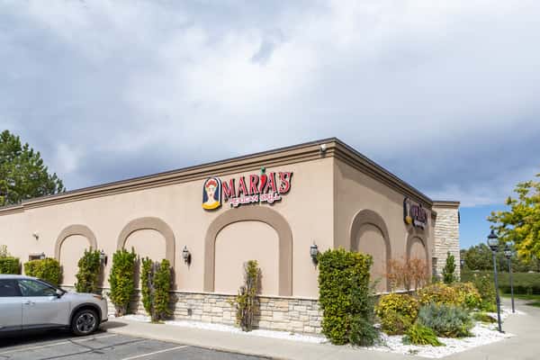 Side exterior view of the Maria's Mexican Grill restaurant building