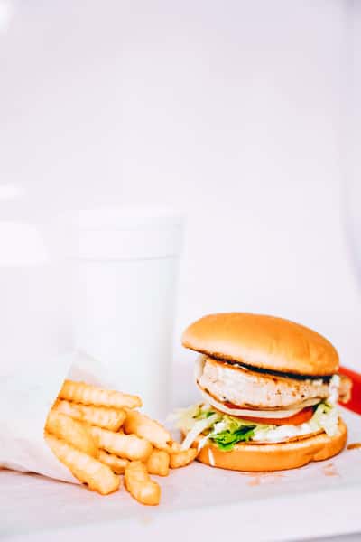 Sandwich and fries
