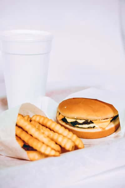 Burger and fries