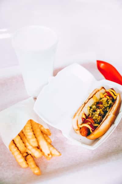 Hot dog and fries
