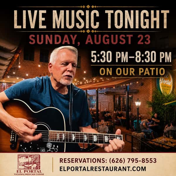 Sunday night plans? We’ve got you covered! 🎶🍹

Join us tonight on the El Portal patio for live acoustic music from 5:30–8:30 PM. Enjoy dinner, your favorite drinks, and a relaxing evening under the patio lights!

Reservations: (626) 795-8553

#ElPortalPasadena #LiveMusic #PasadenaEats #PatioDining #SundayFunday